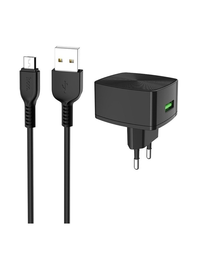 Мережевий зарядний пристрій C70A 1 USB QC3.0 Micro колір чорний ЦБ-00215832 SKT000899303 фото