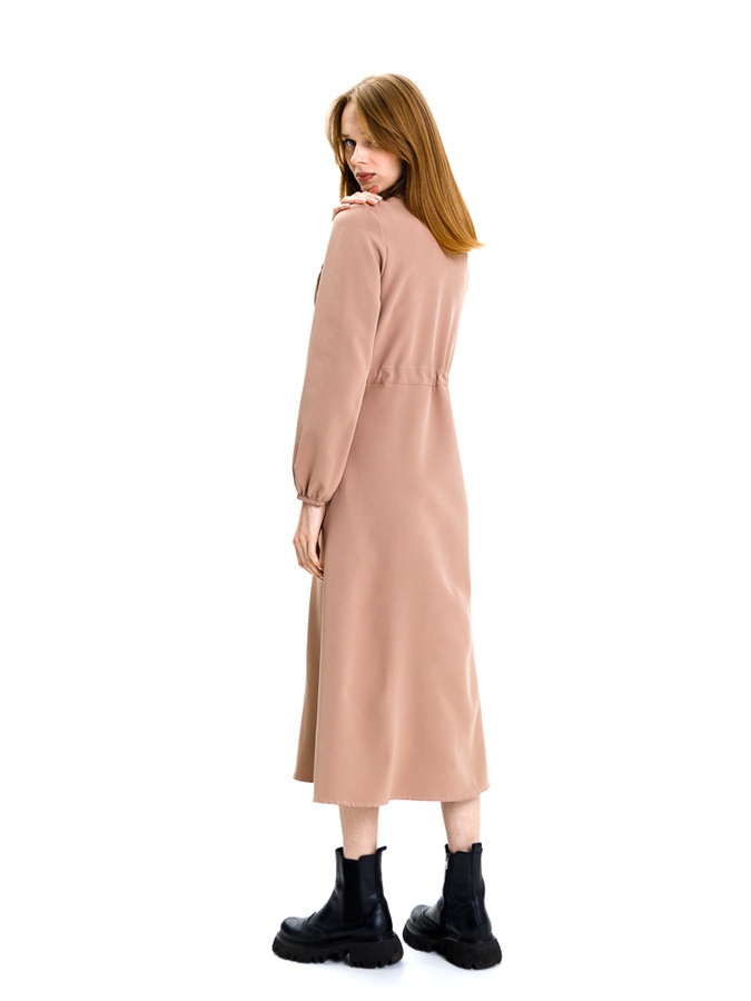 Сукня жіноча з довгим рукавом 46 колір бежевий ЦБ-00235572 SKT000946345 фото