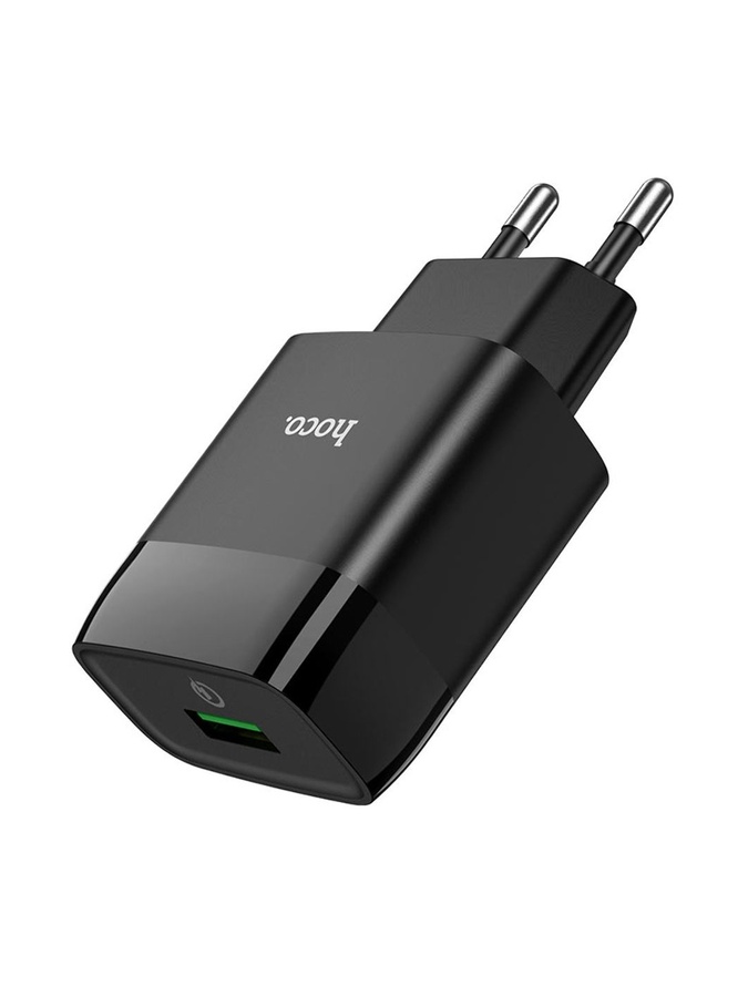 Сетевое зарядное устройство Hoco C72Q USB QC цвет черный ЦБ-00218832 SKT000905463 фото