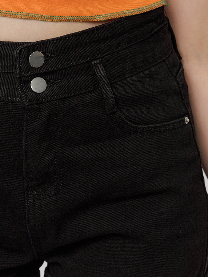 Женские джинсовые шорты 40 цвет черный ЦБ-00216904 SKT000901647 фото