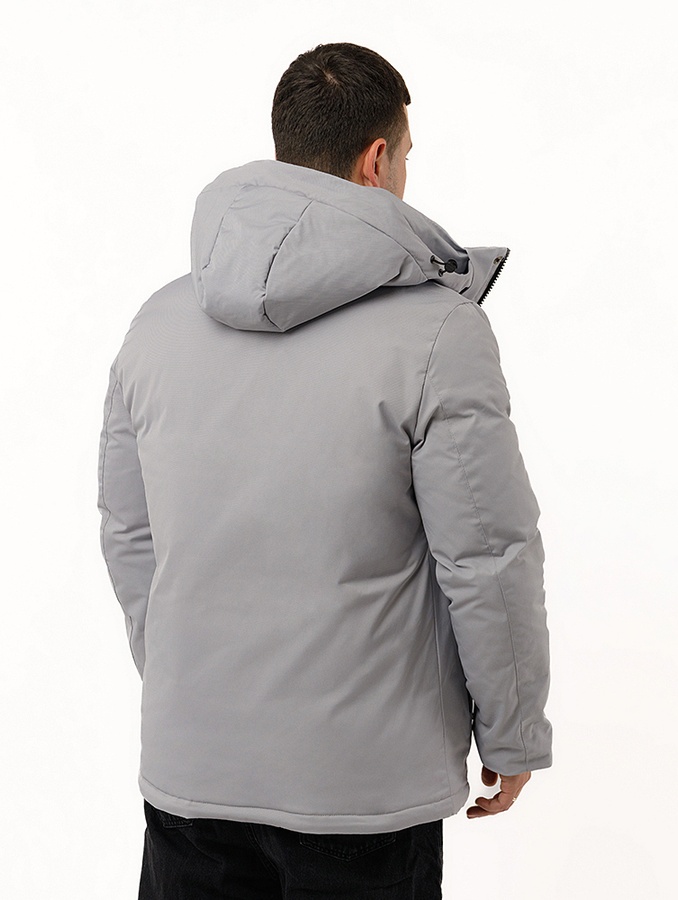 Чоловіча коротка куртка 48 колір сірий ЦБ-00220366 SKT000909486 фото