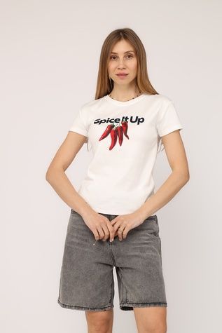 Футболка з коротким рукавом жіноча колір білий 48