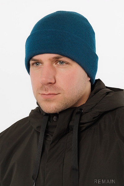 Мужская шапка 58-60 цвет синий ЦБ-00209574 SKT000886936 фото