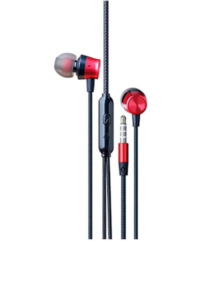 Навушники провідні з мікрофоном колір червоний ЦБ-00257462 SKT001013109 фото