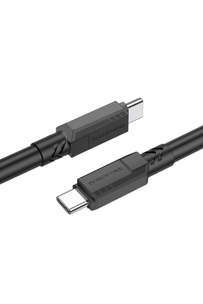 USB кабель Borofone BX81 Type-C - Type-C 3A 60W PD 1 м колір чорний ЦБ-00204670 SKT000876732 фото