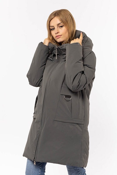Жіноча куртка 56 колір темно-сірий ЦБ-00195668 SKT000866373 фото