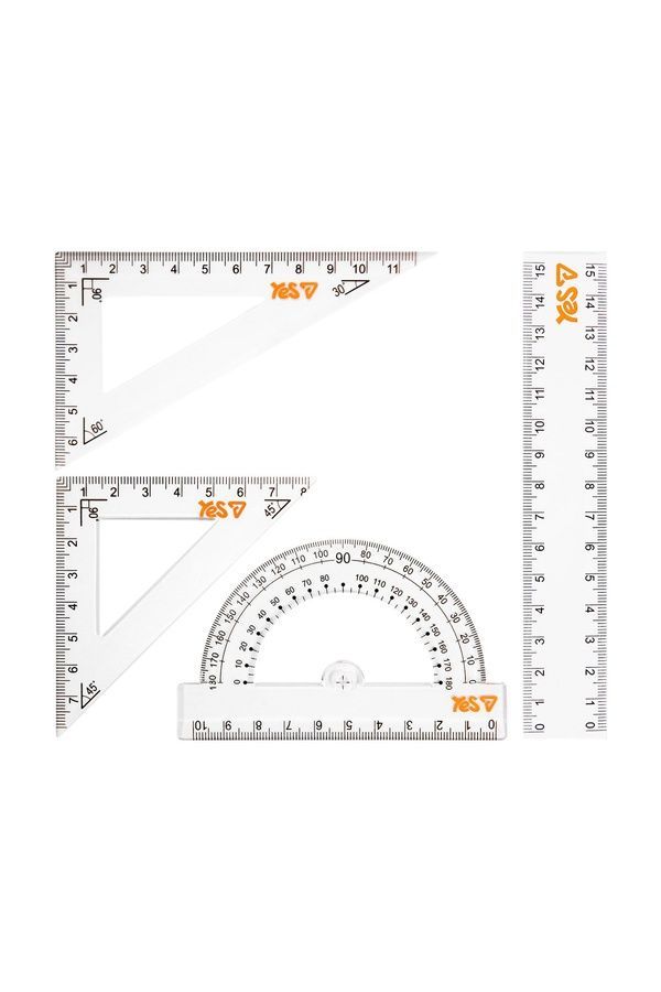 Набор линеек Yes (4 предмета) "Orange Line", линейка 15 см YES 370744 ЦБ-00297838 фото