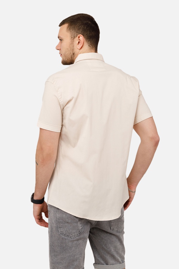 Мужская рубашка с коротким рукавом 46 цвет бежевый ЦБ-00250762 SKT000994243 фото