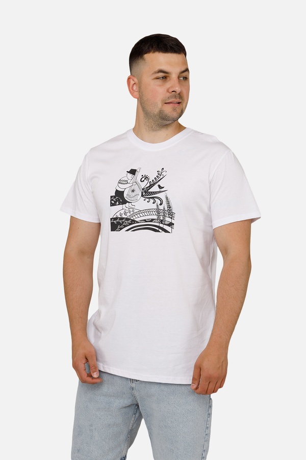 Мужская патриотическая футболка с коротким рукавом 52 цвет белый ЦБ-00253250 SKT001001362 фото
