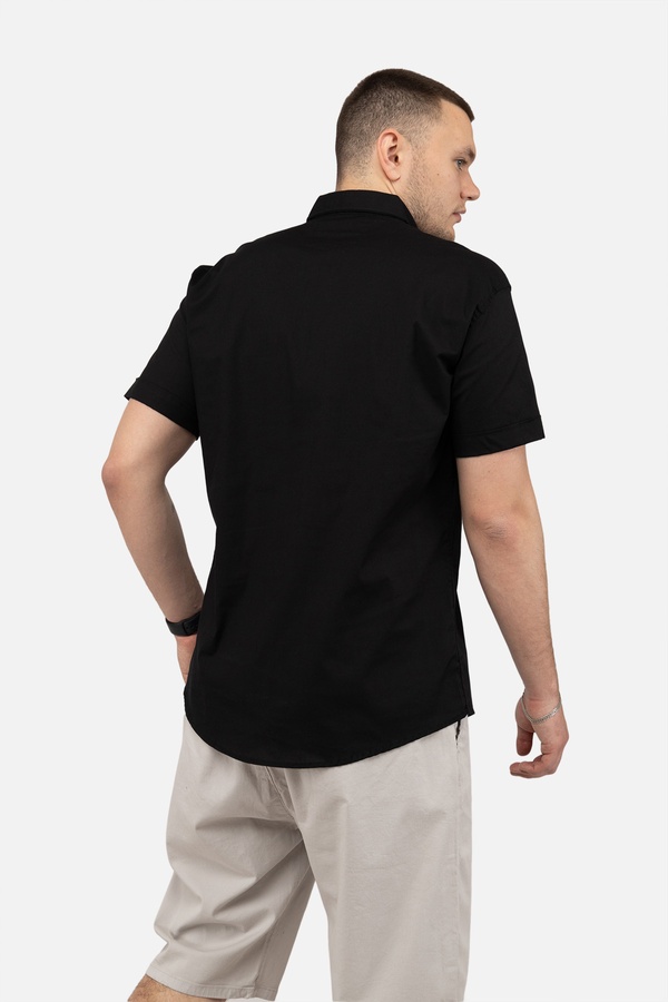 Чоловіча сорочка з коротким рукавом 54 колір чорний ЦБ-00250764 SKT000994257 фото