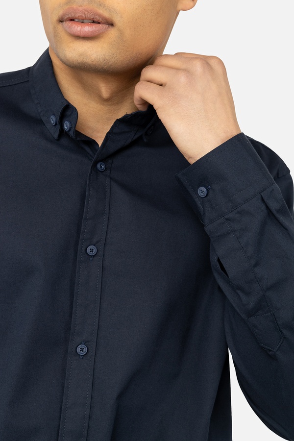 Чоловіча сорочка з довгим рукавом 46 колір темно-синій ЦБ-00245591 SKT000982094 фото