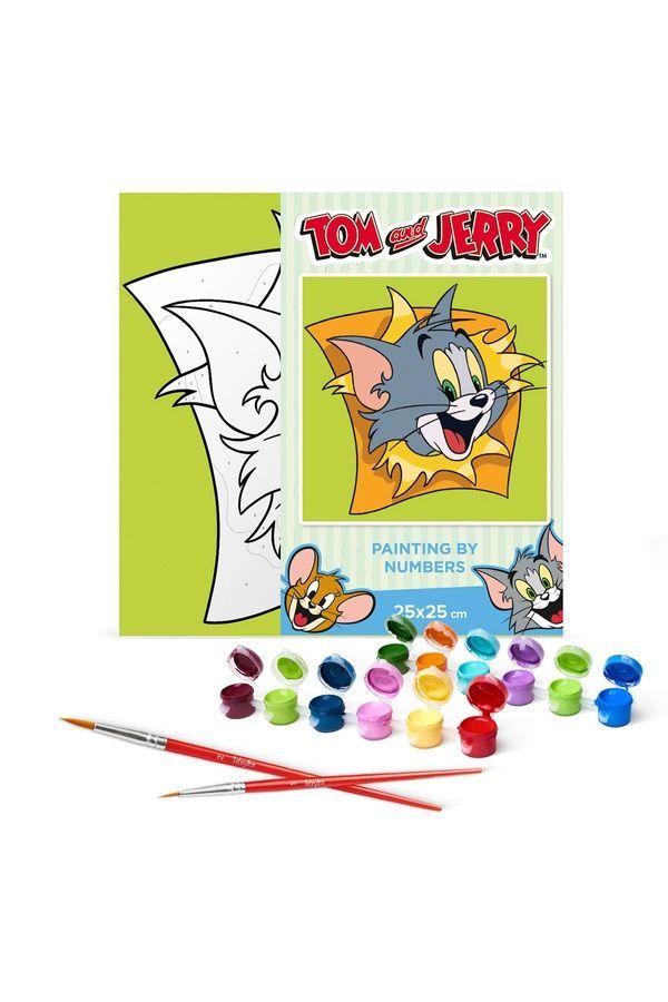 Набір для розпису по номерах для дітей WB "Tom and Jerry: Веселі пригоди" 25х25см Ідейка KHO1366 ЦБ-00299260 фото