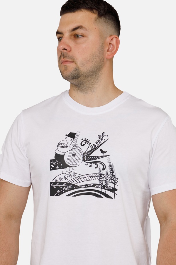 Чоловіча патріотична футболка з коротким рукавом 52 колір білий ЦБ-00253250 SKT001001362 фото