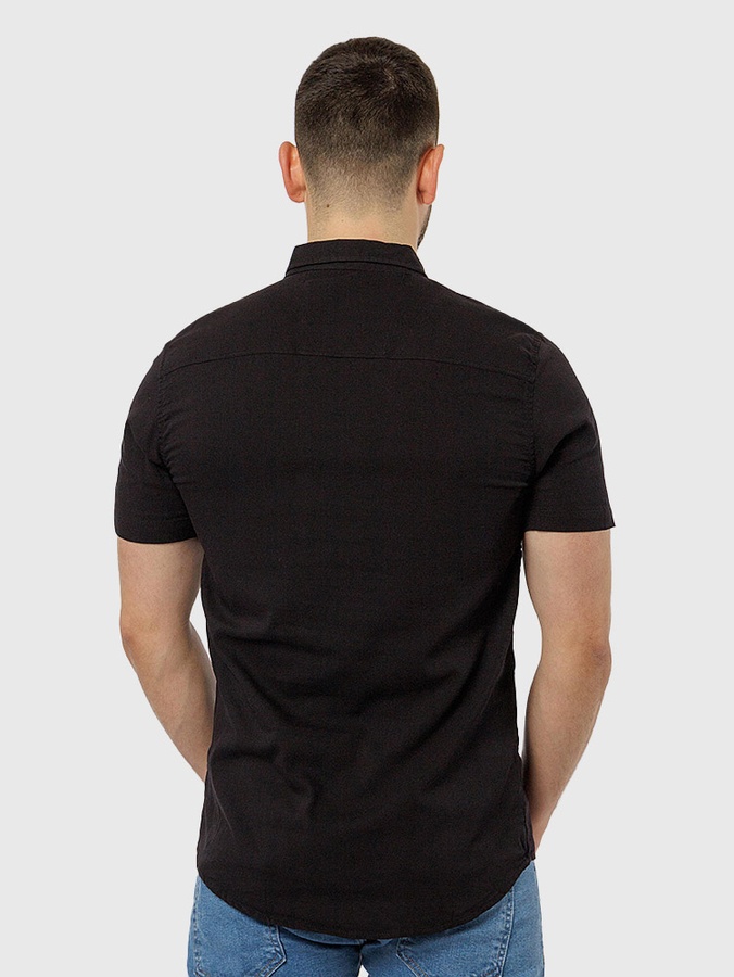 Чоловіча сорочка з коротким рукавом 44 колір чорний ЦБ-00218778 SKT000905259 фото