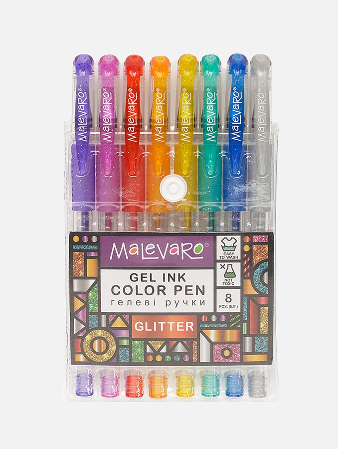 Набір гелевих ручок з блискітками GLITTER колір різнокольоровий ЦБ-00223902 SKT000918594 фото
