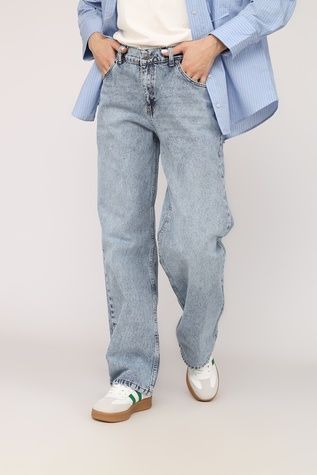 Джинси baggy жіночі колір блакитний 48 ЦБ-00274406 фото