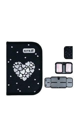 Пенал шкільний Kite Black&Silver KITE K26-622-5 ЦБ-00297725 фото
