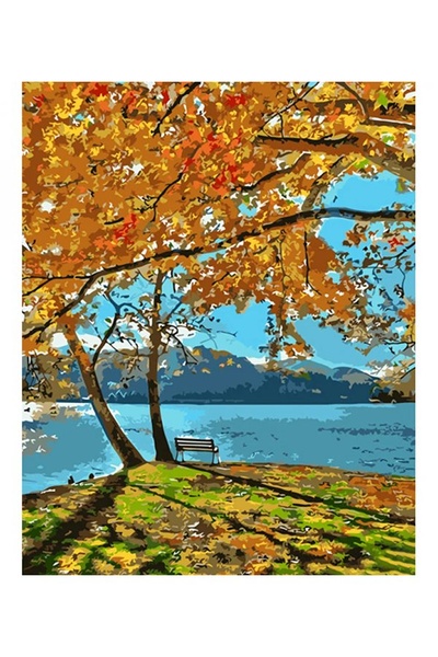 Картина по номерам "Осеннее озеро" цвет разноцветный ЦБ-00234034 SKT000942921 фото