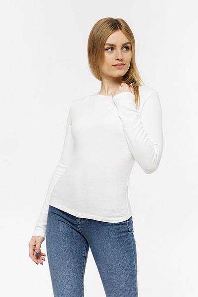 Жіноча футболка з довгим рукавом 46 колір білий ЦБ-00206754 SKT000881513 фото