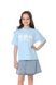Футболка з коротким рукавом для дівчинки колір блакитний 152 ЦБ-00295551 фото 1