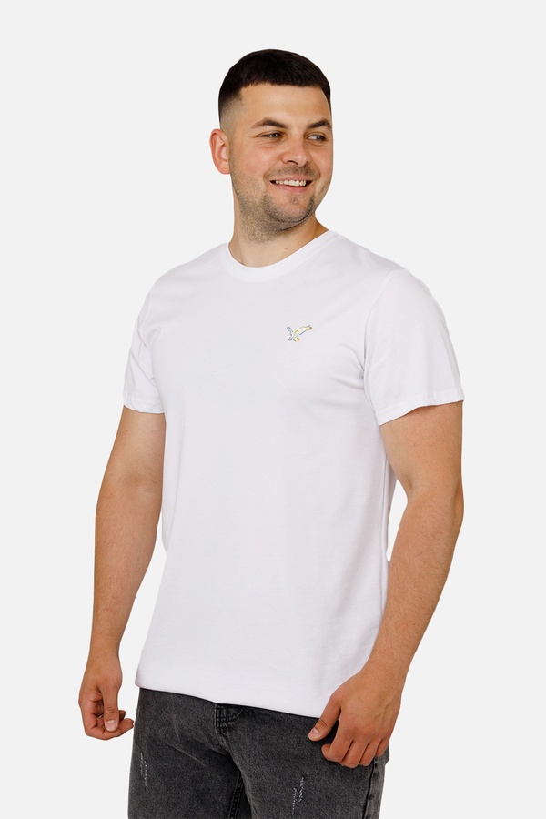 Мужская патриотическая футболка с коротким рукавом 44 цвет белый ЦБ-00253254 SKT001001378 фото