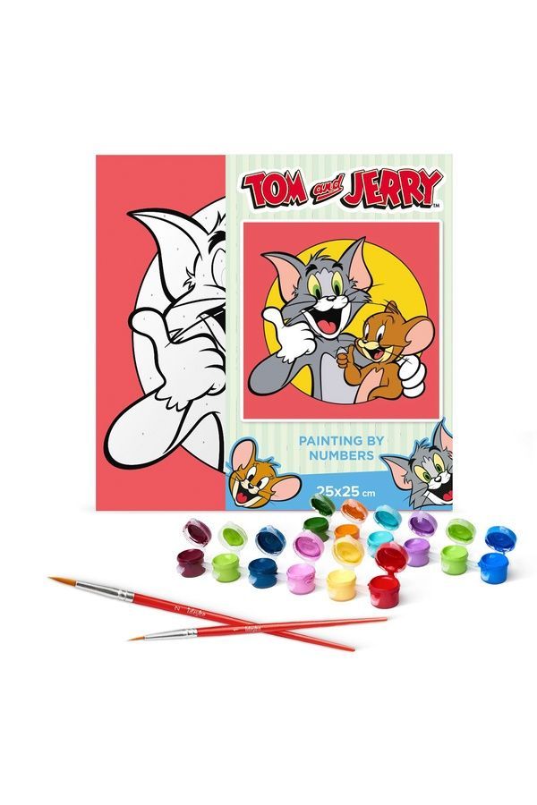 Набір для розпису по номерах для дітей WB "Tom and Jerry: Разом веселіше" 25х25см Ідейка KHO1370 ЦБ-00299261 фото