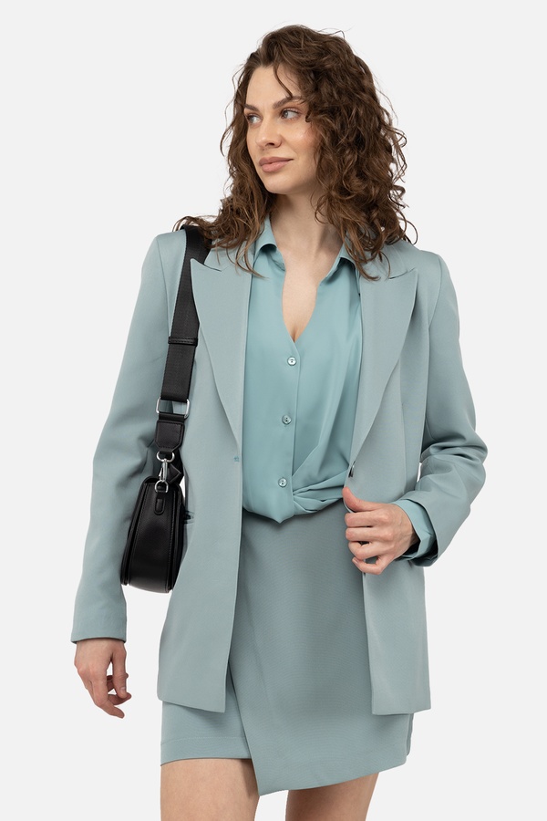 Жіноча блуза з довгим рукавом 48 колір м'ятний ЦБ-00242168 SKT000963765 фото