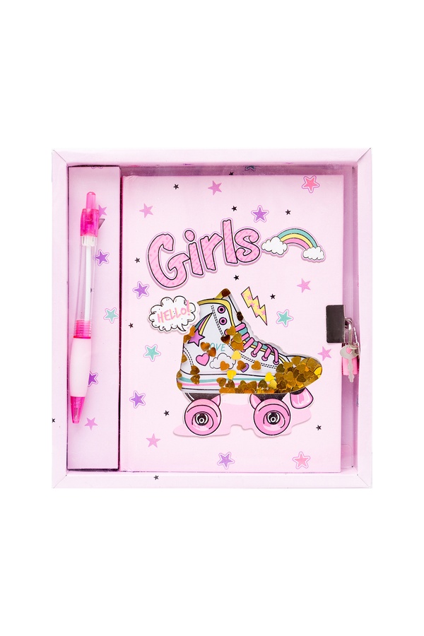 Подарочный набор - Блокнот с ручкой на замочке "Привет девочки" цвет разноцветный ЦБ-00242750 SKT000965520 фото