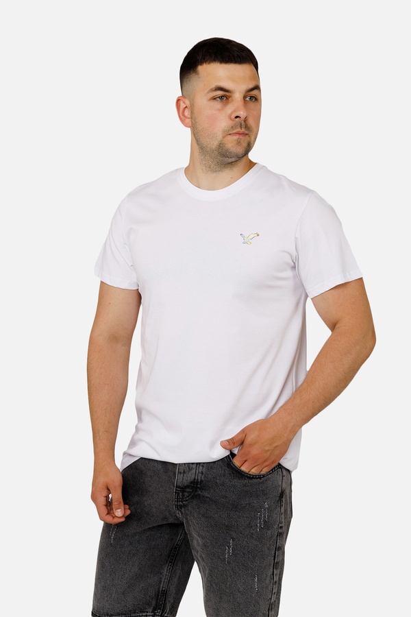 Чоловіча патріотична футболка з коротким рукавом 44 колір білий ЦБ-00253254 SKT001001378 фото