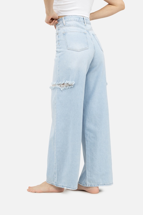 Жіночі джинси palazzo 38 колір блакитний ЦБ-00247191 SKT000986411 фото