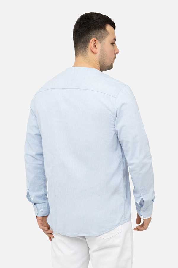 Мужская рубашка с длинным рукавом 44 цвет голубой ЦБ-00244799 SKT000979882 фото