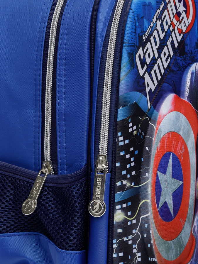 Школьный портфель с 3D принтом героя комиксов - Капитан Америка цвет синий ЦБ-00226404 SKT000924217 фото