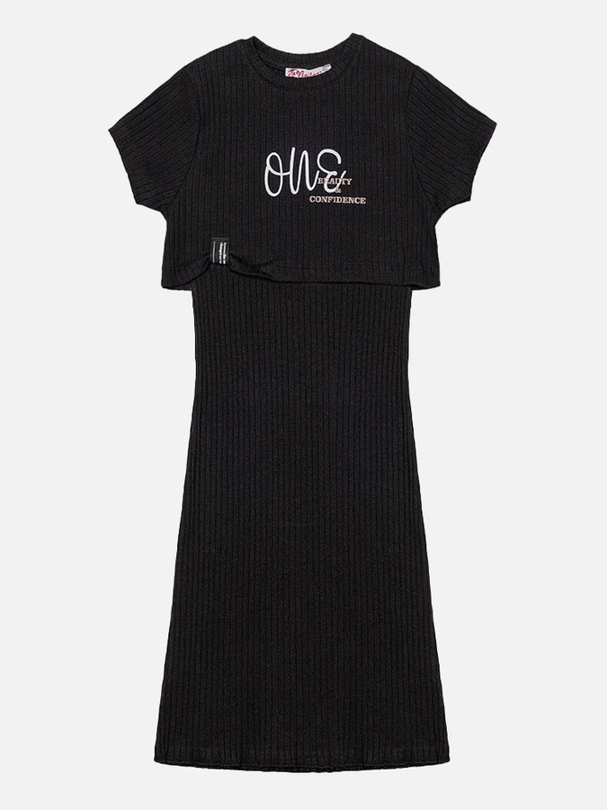 Сукня з футболкою для дівчинки 176 колір чорний ЦБ-00210246 SKT000889384 фото