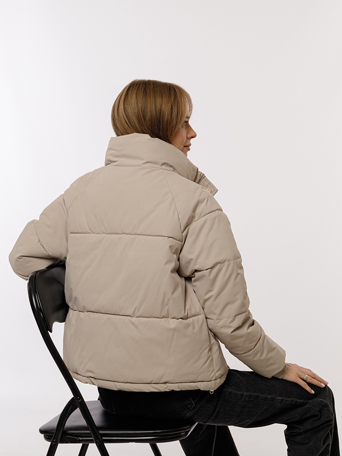 Жіноча куртка 48 колір молочний ЦБ-00223682 SKT000917954 фото