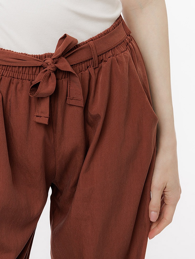 Женские широкие брюки 42 цвет терракотовый ЦБ-00219058 SKT000906154 фото