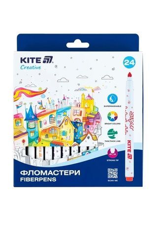 Фломастеры Kite Creative, 24 цвета KITE K-1153 ЦБ-00281411 фото