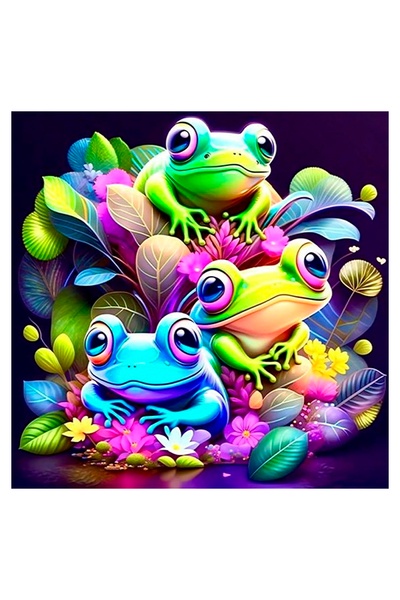 Набір для розпису по номерах - Різнобарвні жабенята колір різнокольоровий ЦБ-00244664 SKT000979435 фото