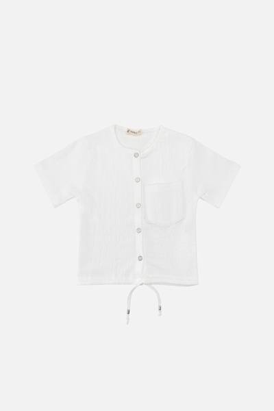 Блуза з коротким рукавом для дівчинки 134 колір білий ЦБ-00243483 SKT000968131 фото