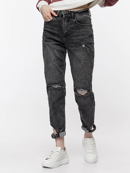 Жіночі джинси мом 46 колір сірий ЦБ-00214223 SKT000895964 фото