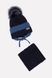 Комплект шапка-шарф на хлопчика 42-44 колір темно-синій ЦБ-00201712 SKT000871163 фото 1