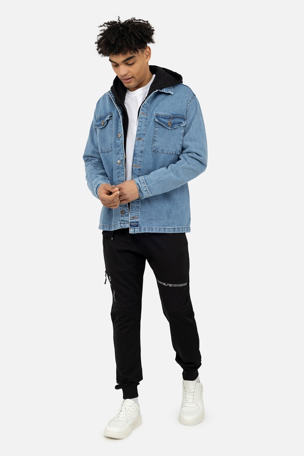 Чоловіча джинсова сорочка 44 колір блакитний ЦБ-00245484 SKT000981801 фото