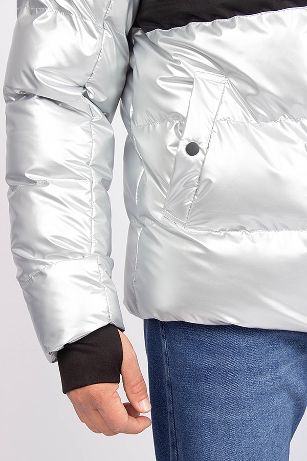 Куртка коротка чоловіча 44 колір срібний ЦБ-00178091 SKT000593499 фото
