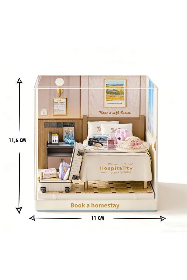 Детский конструктор-румбокс MINI HOUSE серии "Интерьер Мини" - ГОСТИНИЧНЫЙ НОМЕР, MINI HOUSE MINI HOUSE 8038 ЦБ-00296717 фото