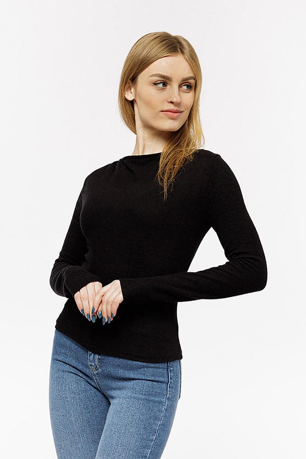 Жіноча футболка з довгим рукавом 42 колір чорний ЦБ-00206755 SKT000881514 фото