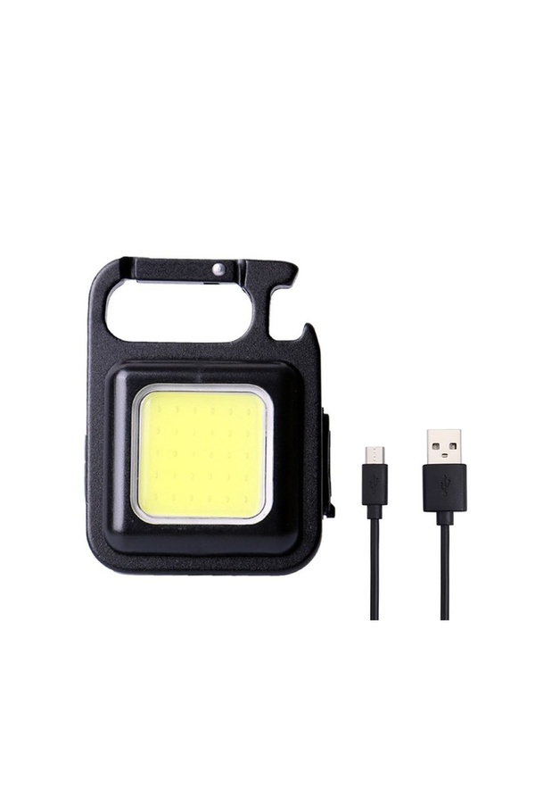 Ліхтарик-брелок акумуляторний LED COB з карабіном та магнітом 500 mAh колір чорний ЦБ-00213203 SKT000893336 фото