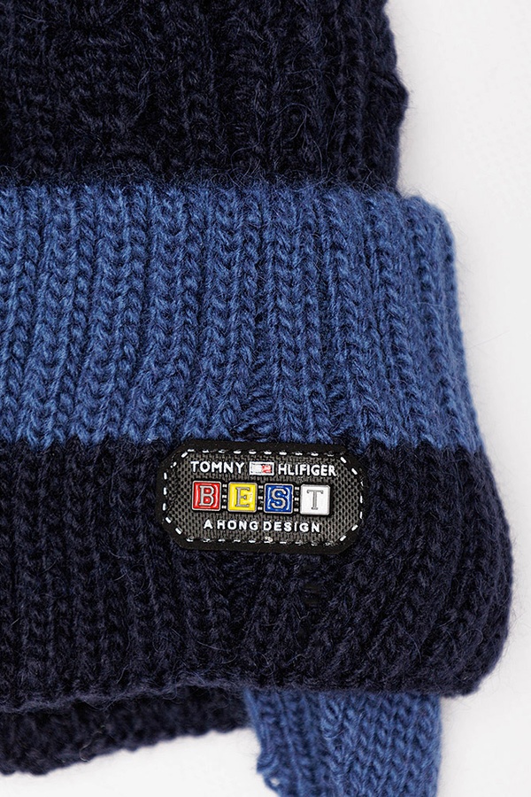 Комплект шапка-шарф на мальчика 42-44 цвет темно-синий ЦБ-00201712 SKT000871163 фото