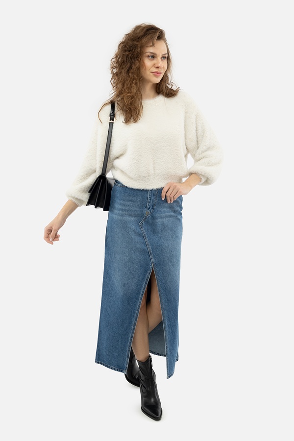 Жіноча джинсова спідниця 44 колір синій ЦБ-00233551 SKT000941740 фото