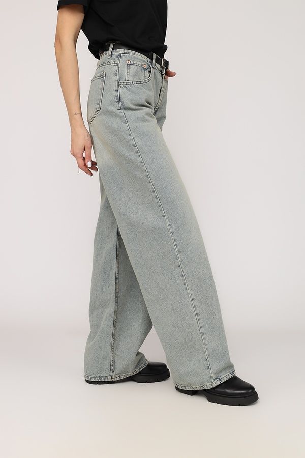 Джинси baggy жіночі колір блакитний 52 ЦБ-00272489 фото
