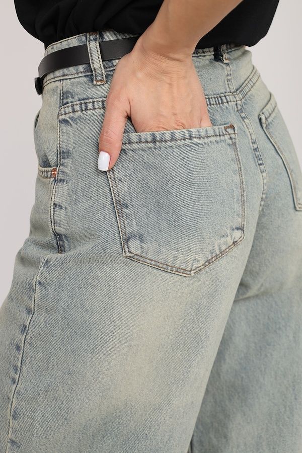 Джинси baggy жіночі колір блакитний 52 ЦБ-00272489 фото