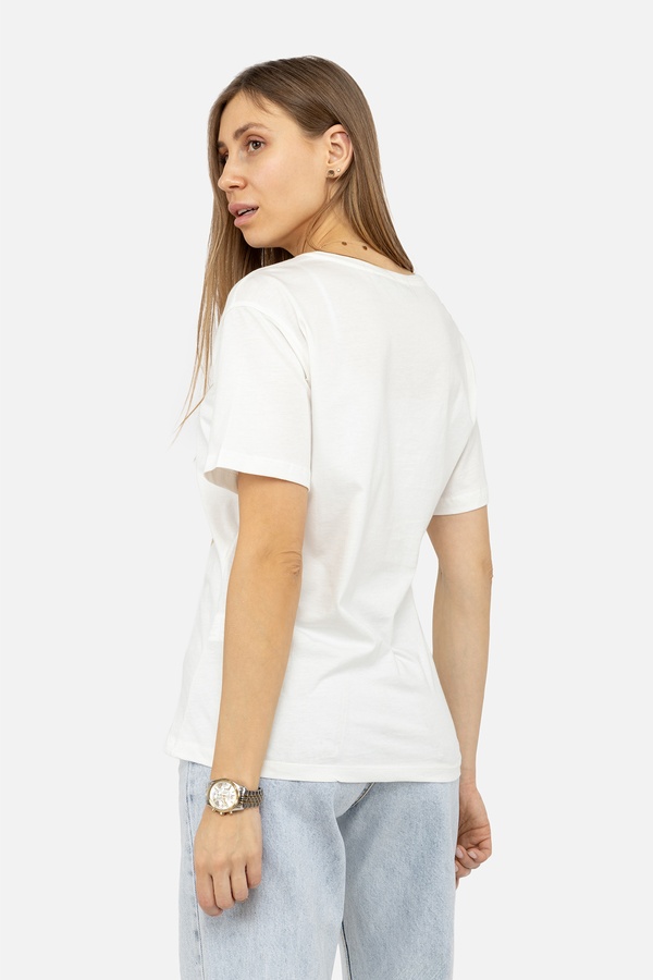 Жіноча футболка 48 колір білий ЦБ-00245795 SKT000982791 фото